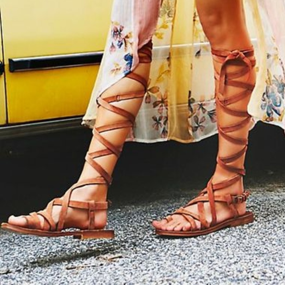 Santa Fe over the knee lace up/gladiator sandals